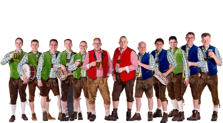 Persfoto van Die Partyhosen, Oktoberfest band bij Oktoberfeestartiesten.nl